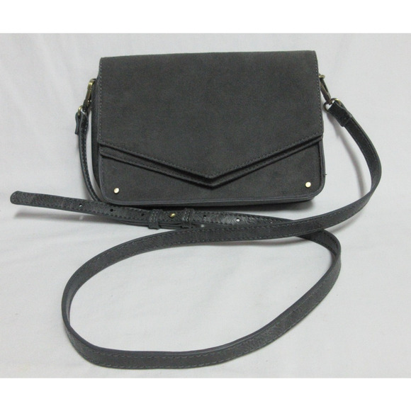MIZTIQUE WOMENS CROSSBODY HANDBAG/PURSE ADJUSTABLE STRAP GRAY SUEDE EUC - Picture 1 of 10